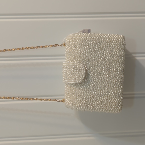 Vintage INGE Christopher Pearl Beaded Embellished Crossbody Evening Bag - Picture 1 of 13